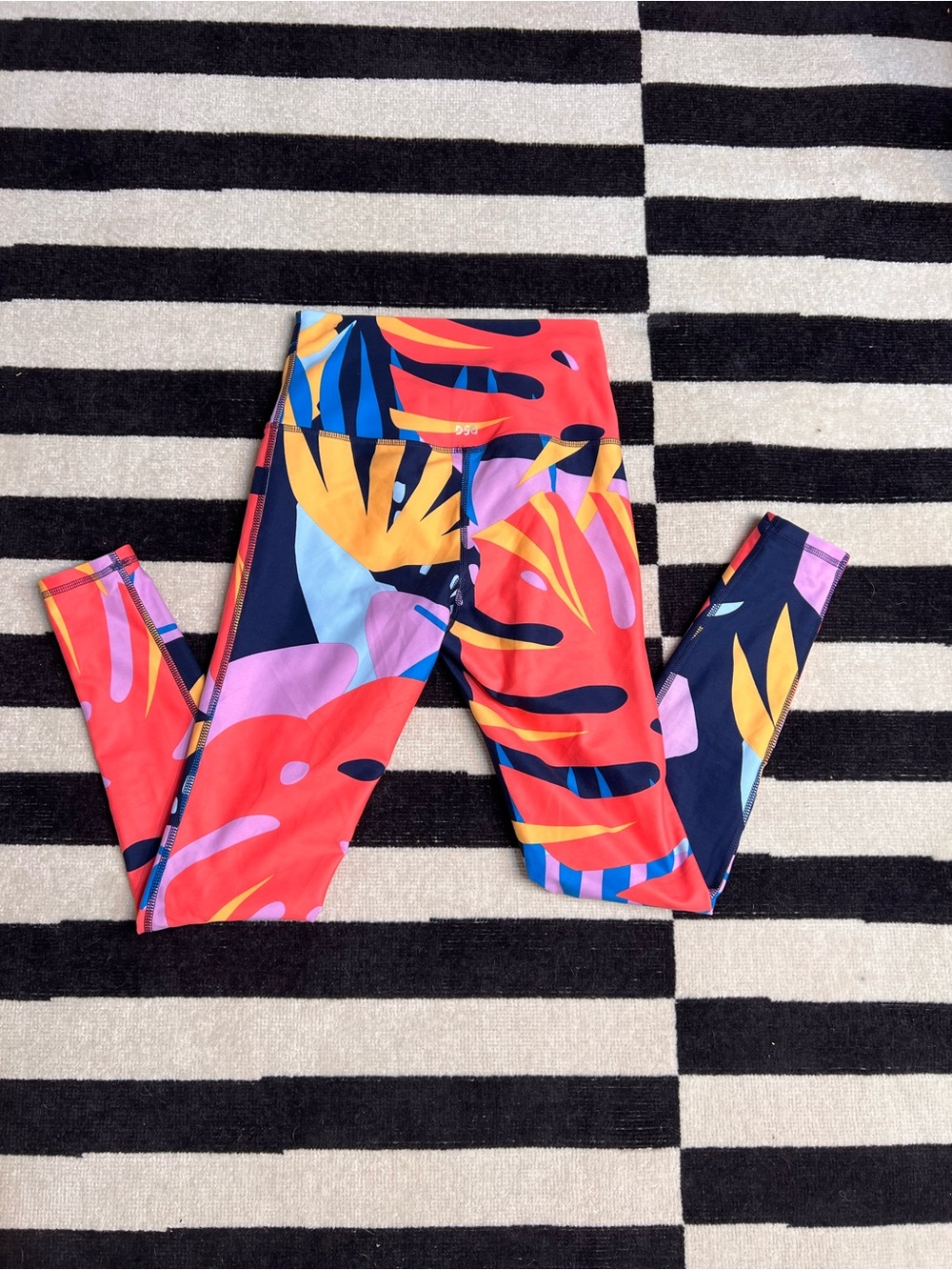 DSG Bold Tropical Print Leggings - Red, Navy & Yellow